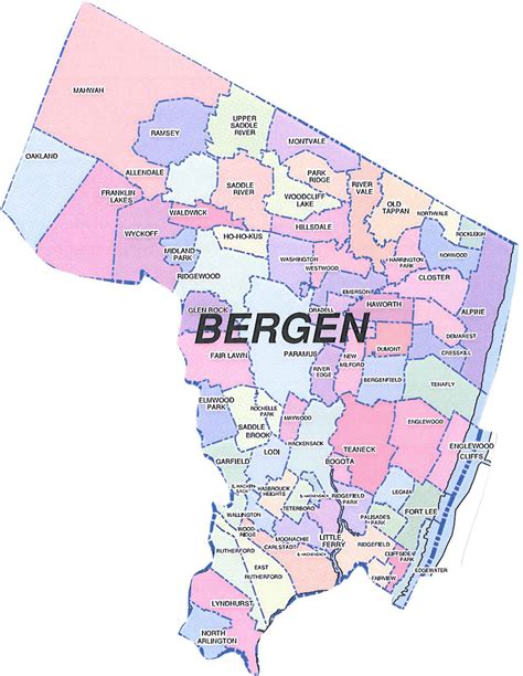 Read Online Map  Bergen County New Jersey Street Map