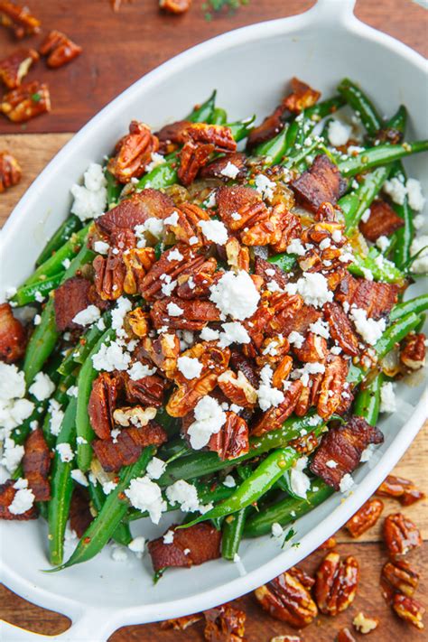 Maple Dijon Green Beans with Bacon, Candied …