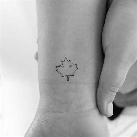 Maple Leaf Outline Tattoo