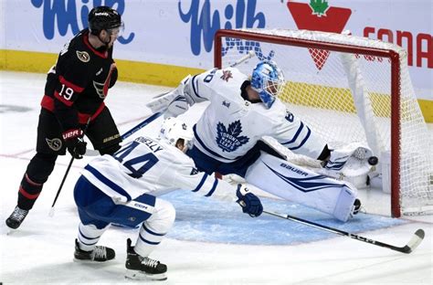 Maple Leafs beat Senators, lose Woll to injury