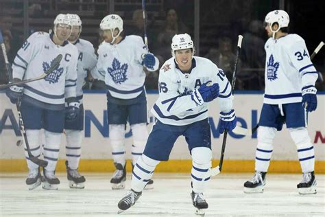 Maple Leafs get 2 goals apiece from Matthews and Marner in 7-3 win over the Rangers