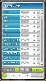 Maplestory hyper stat calculator. MapleStory Damage Calculator. NOTICE: As of November 30, 2016 (GMS v178 - Limitless), the visual damage range cap has been raised to 99,999,999. The primary motivation behind the creation of this tool was to enable accurate computation of damage ranges beyond 2m~2m. Thus, this damage calculator is essentially obsolete, except in the following ... 