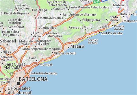 Mappa MICHELIN Mataró - Pinatina di Mataró ViaMichelin