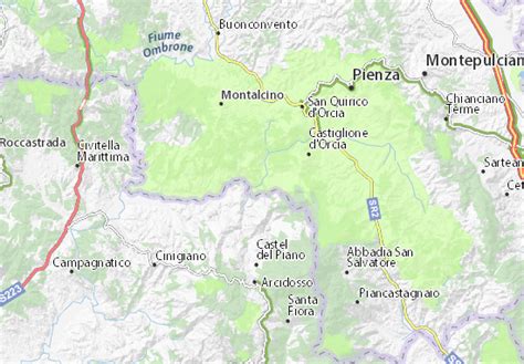 Mappa MICHELIN Monte Amiata - Pinatina di Monte Amiata …