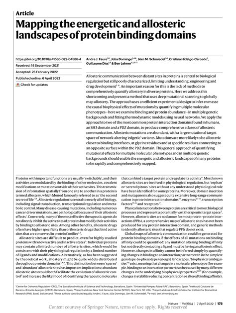 Mapping the energetic and allosteric landscapes of protein …