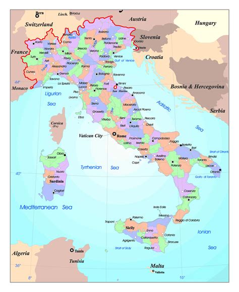 Road map of Italy Click to see large. Description: This map shows cities, towns, highways, main roads and secondary roads in Italy..