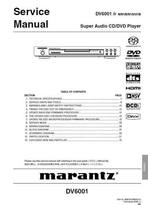 Marantz dv6001 dvd player owners manual. - Isuzu kb tf 140 petrol diesel full service repair manual.