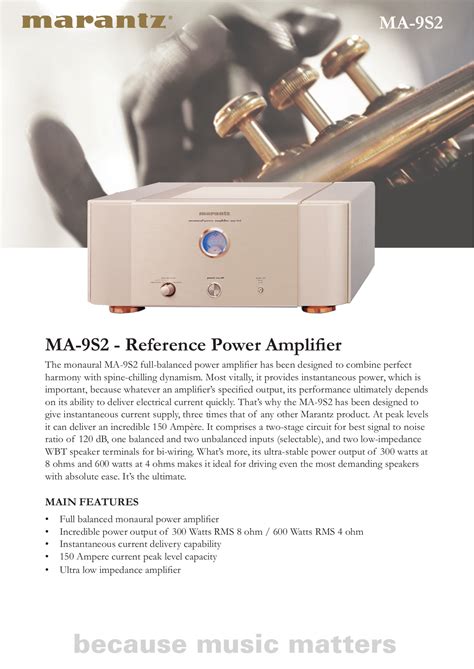Marantz ma 9s2 monaural power amplifier service manual. - Yamaha yz 125 1997 owners manual.