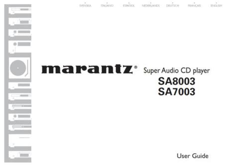 Marantz sa8003 cd player owners manual. - Suzuki fuoribordo df 15 manuale d'uso.