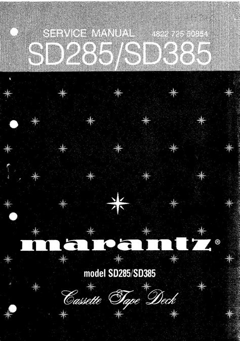 Marantz sd 285 385 cassette player repair manual. - Laboratory manual of plant cytological technology.
