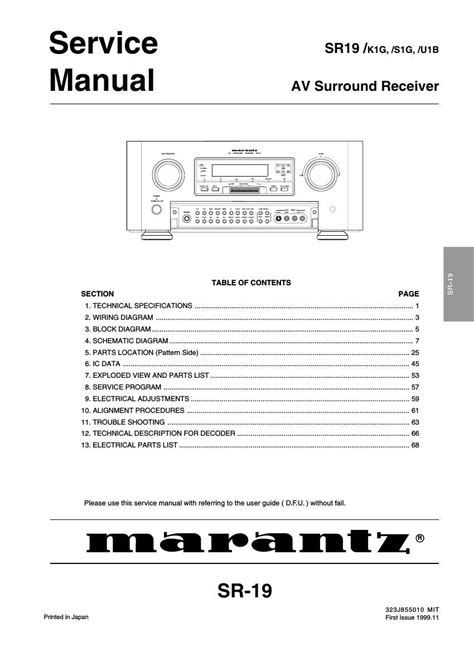 Marantz sr19 av surround receiver service manual. - Reliance vs drive gp 2000 repair manual.