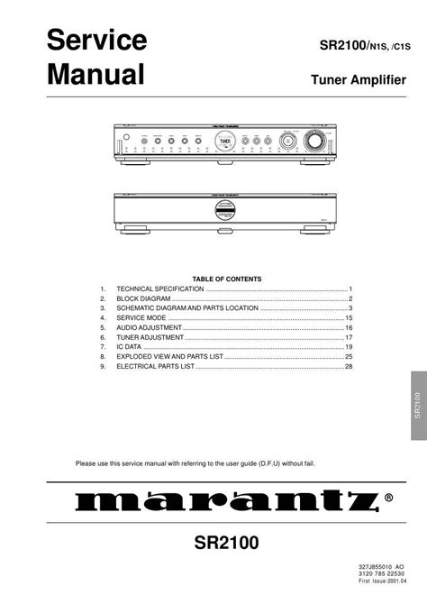 Marantz sr2100 tuner amplifier service manual. - Searching for soul a survivors guide.