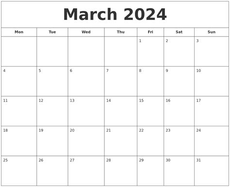 March 2024 Printable