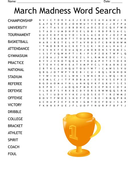 March Madness! Word Search WordMint