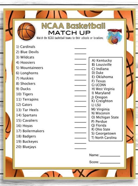 March Madness Trivia Questions And Answers Printable