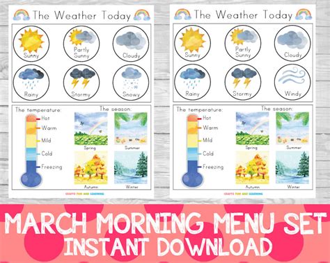 March Morning Menu PDF Morning Menu Etsy