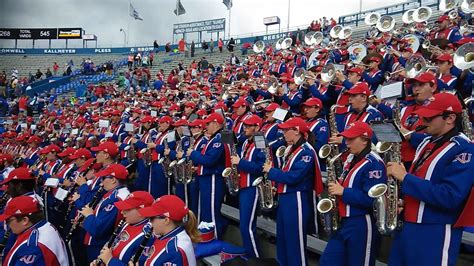 Marching Jayhawks pre-game September 20, 2014. University of Kansas vs Central Michigan Football game. 67th Annual KU BAND DAY. 