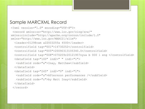 Marcxml record