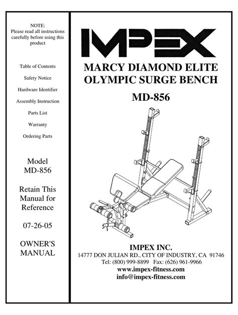 Marcy diamond elite assembly instructions manual. - Lg 60pb4dt 60pb4dt ub plasma tv service manual.