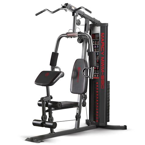 Experience a complete body workout in the comfort of home with the Marcy 150 Lb. Stack Home Gym. Created to suit an active lifestyle, this gear is the perfect addition to your home gym. This versatile gym features a compact yet space-saving size that lets you execute a variety of exercises to target the development of specific muscle groups.. 