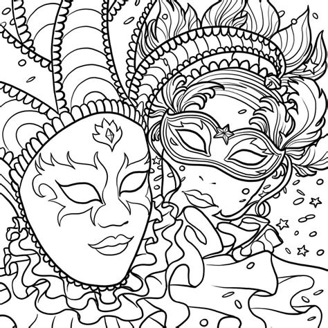 Mardi Gras Mask Coloring Pages