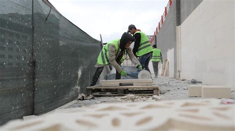 Mardin Polisevi duvarı cephe iyileştirme çalışmaları sürüyors