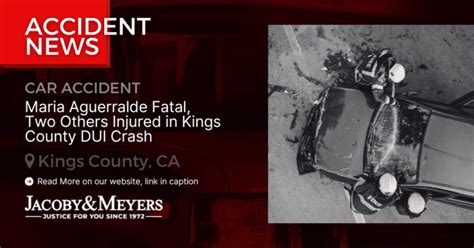 Maria Aguerralde Killed, Julia Mendoza Injured in DUI Collision on Highway 198 [Kings County, CA]