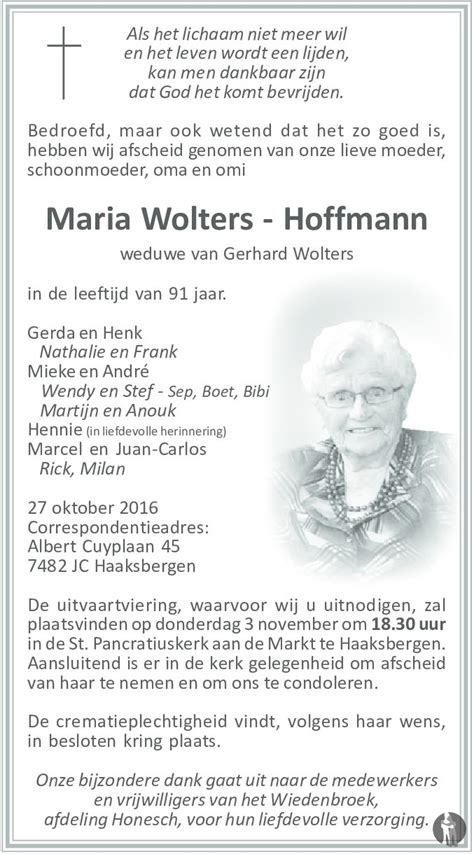 Maria Wolters - Hoffmann - Mensenlinq