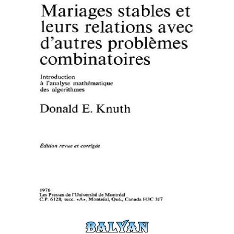 Mariages stables et leurs relations avec d'autres problemes combinatoires. - Chemistry mcmurry 3rd edition solution manual.