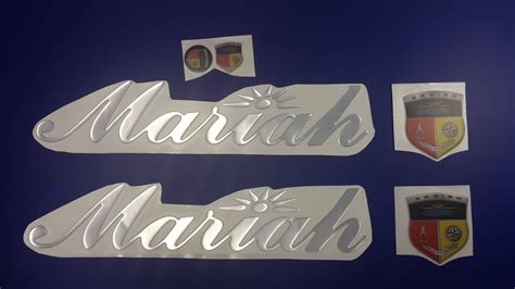 Mariah boat decals. Boat Lettering To You makes top-notch 3D boat decals that make any boat look more attractive. Our durable, self-healing polyurethane resin decals resist yellowing and damage, ensuring a long-lasting, glossy finish. Ideal for boat names, registration numbers, and logos, our products come in various styles, including eye-catching chrome. 