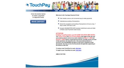 Touchpay kiosk located in the Detention Center lobby. The public kiosk provides 24 hour availability and accepts Cash, Visa, Master Card and Moneypak*. A service fee is applied to each deposit. TouchPay phone services: Toll-free 1-866-232-1899. Service is available 24 hours a day and accepts Visa, Master Card and Moneypak*.