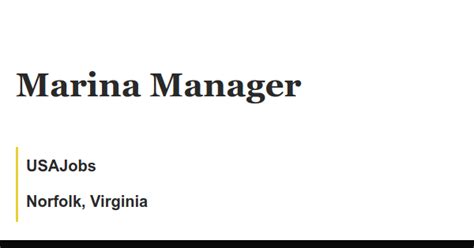 Marina Manager Jobs, Employment Indeed.com