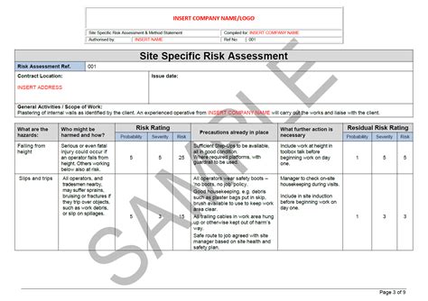 Marine Risk Assessment and Method Statements