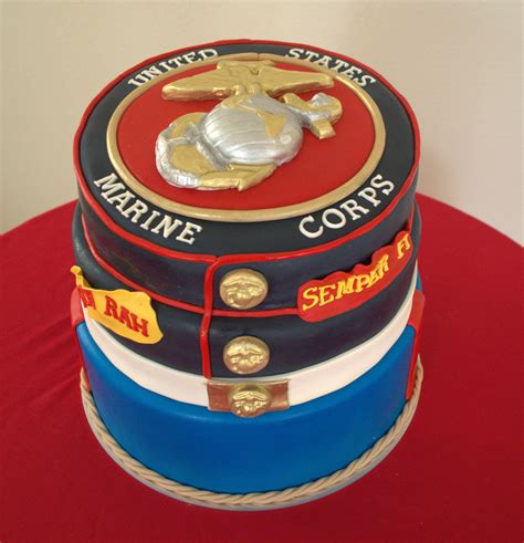 Marine cake ideas. Celebrate the retirement of a Marine Corps member with this stunning and delicious cake. Perfect for military retirement parties and Marine Corps birthdays. Get inspired with this retirement cake idea! 