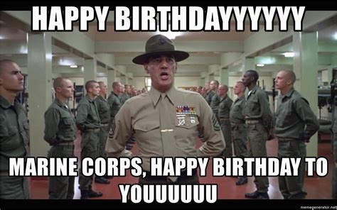 Marine corps birthday meme. Fri, Nov 10, 2023. Next year: Sun, Nov 10, 2024. Last year: Thu, Nov 10, 2022. Type: Observance. The Marine Corps Birthday is on November 10 and celebrates the establishment of the US Marine Corp in 1775. 
