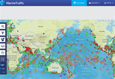Marine traffic live map. MarineTraffic Live Ships Map. Discover information and vessel positions for vessels around the world. Search the MarineTraffic ships database of more than 550000 active and decommissioned vessels. Search for popular ships globally. Find locations of ports and ships using the near Real Time ships map. View vessel details and ship photos. 