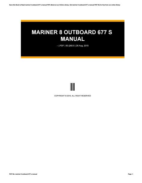 Mariner 8 außenborder 677 s handbuch. - The book thief study guide answers.