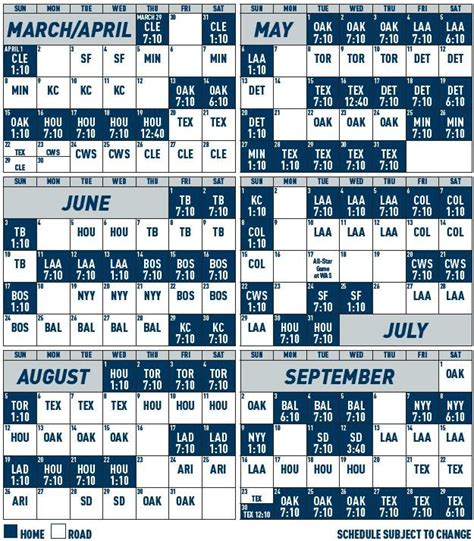 Mariners Printable Schedule Customize and Print