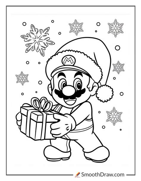 Mario Christmas Coloring Sheets