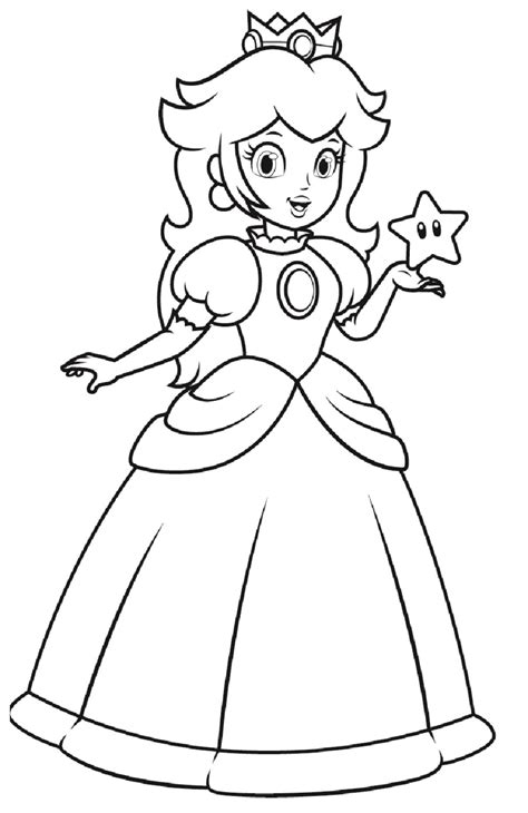 Mario Coloring Pages Princess Peac