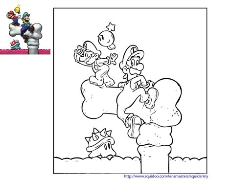 Mario Coloring Pages Squid Army