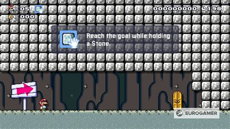 Mario Maker 2 Buried Stones solution How to get the Stone and carry it to the ending 