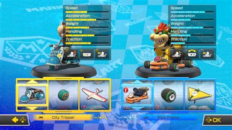 Mario kart 8 deluxe vehicle stats. I'm at a point in my life where I just don't enjoy the "racing" aspect of Mario Kart very much at all, especially against the CPU. It's just so aggravating spending 15 or more minutes racing perfectly throughout the courses and then have the CPU randomly decide to screw you in the last half of the last lap, thus essentially causing you to have wasted the last half-hour or so of your life. 