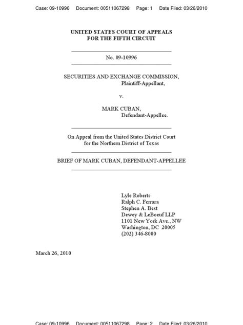 Mark Cuban s Appellate Brief