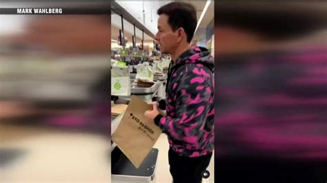 Mark Wahlberg spotted bagging groceries at Quincy Stop & Shop where he worked as a teen