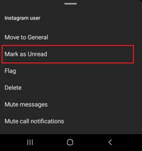 Mark as unread on instagram android.  You can manage read receipts for certain chats o...
