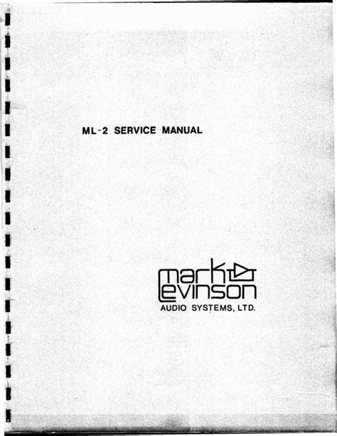 Mark levinson ml 2 original service manual. - Suzuki vinson lta 500 f manual.