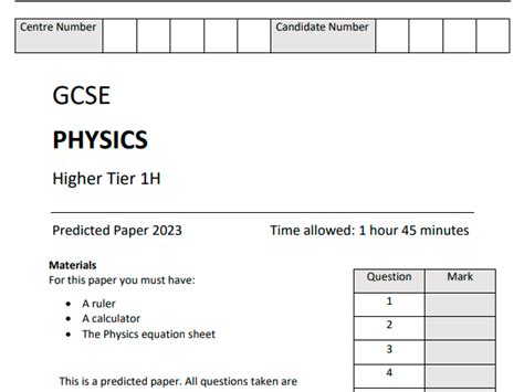 Mark scheme (Foundation) : Paper 1 Physics - June 2024 - AQA