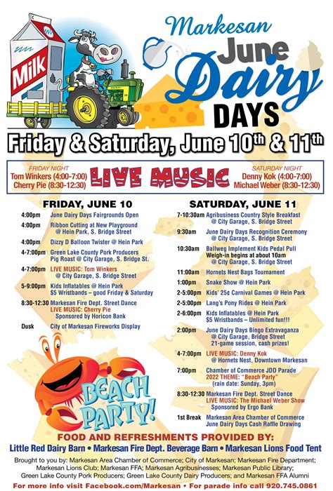 Markesan June Dairy Days begins tomorrow! This year features live music, carnival games, pony rides, fireworks, and much more!