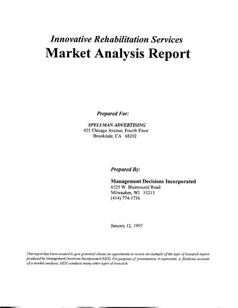 Market Analysis Report Example Research Management Free Download
